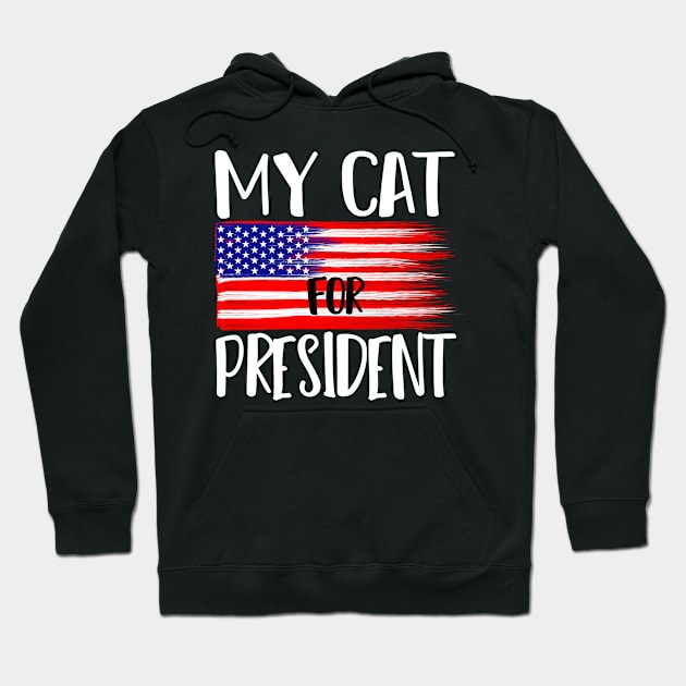 Cat President Election Vote Gift Hoodie by Anassein.os